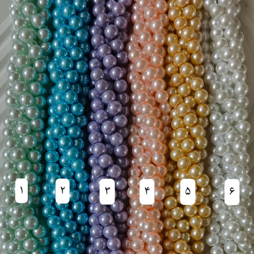 مروارید سنگی سایز 8 رنگی (فروش بصورت ریسه ای)