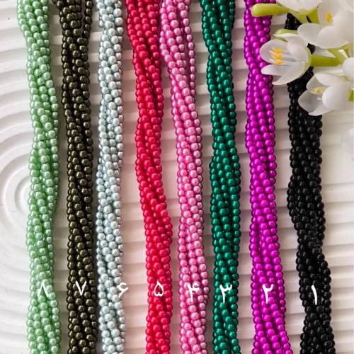 مروارید سنگی سایز 4(فروش بصورت بندی شامل 200 مهره در هر ریسه)