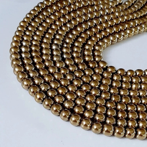 سنگ حدید گرد طلایی سایز 8 (بصورت بندی شامل 50 دونه)