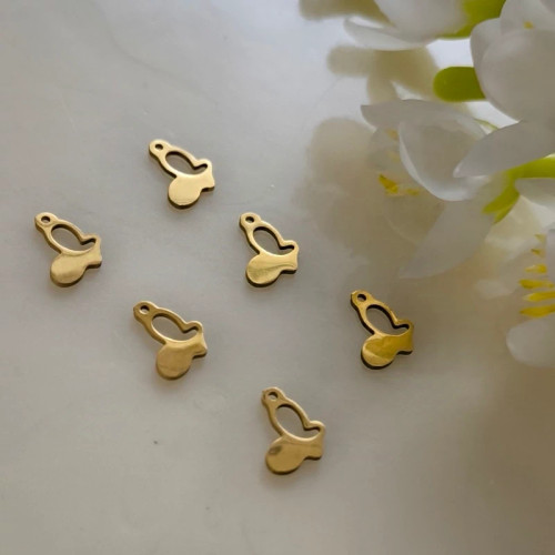 پلاک آویز ساعتی طرح پرروانه طلایی(فروش محصول بصورت دونه ای میباشد)