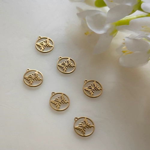 پلاک آویز ساعتی طرح پروانه گردطلایی(فروش محصول بصورت دونه ای میباشد)