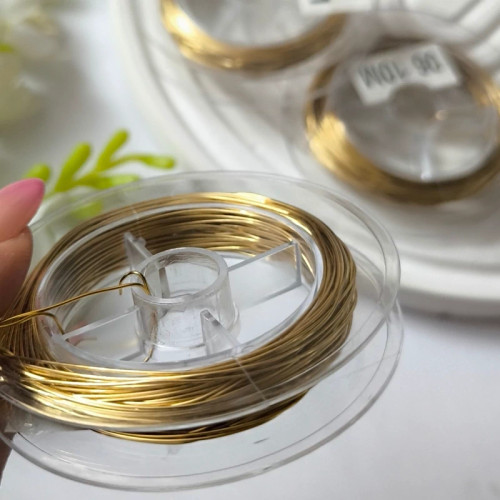 سیم مفتول استیل طلایی سایز 06 (فروش بصورت حلقه 10 متری عرضه میشه)