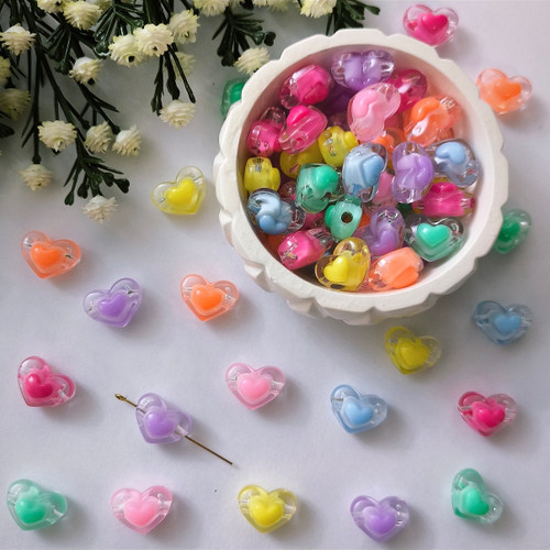 مهره پاستیلی قلب شفاف(فروش بصورت بسته ۲۰ عددی)